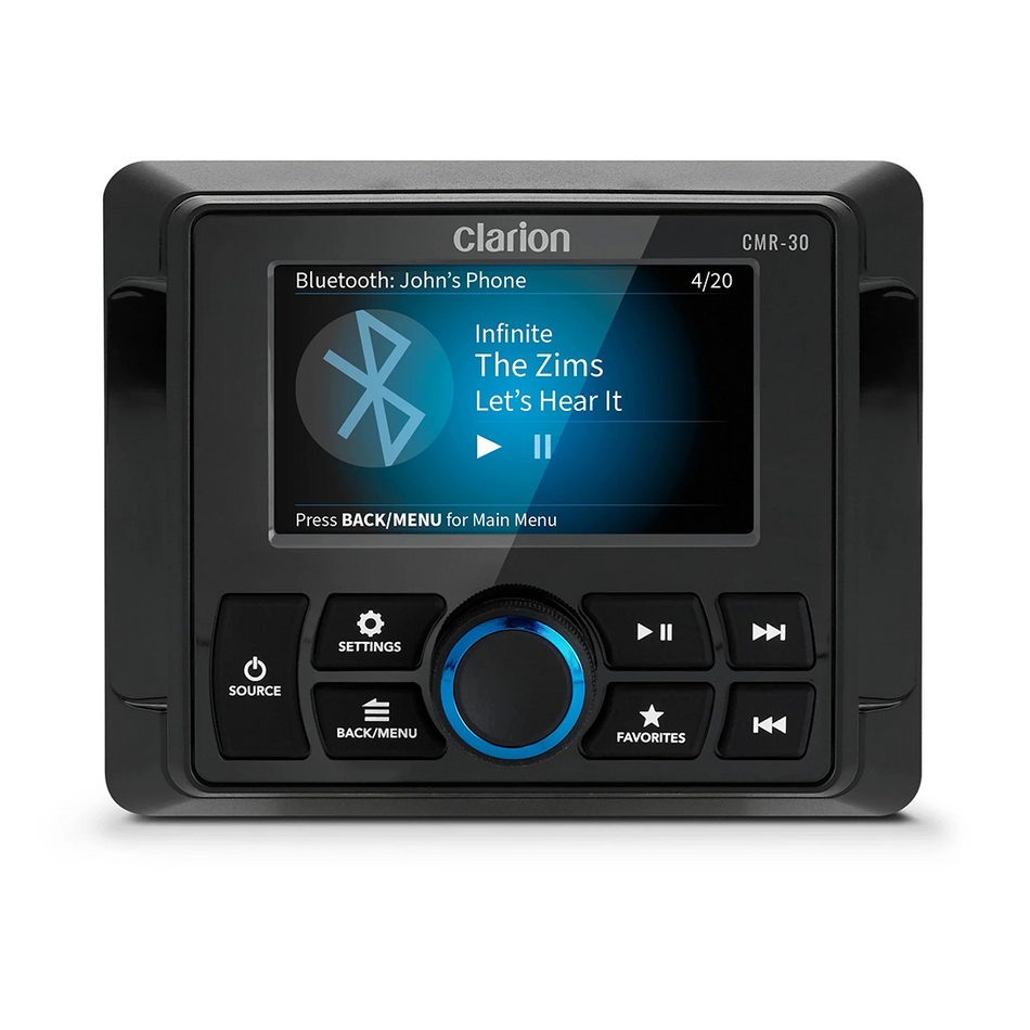 Clarion CMR-30, Full-Function, Marine Wired Remote (IP67 rated) with 3-inch Full-Color LCD Display Compatible with CMM-30 & CMM-30BB