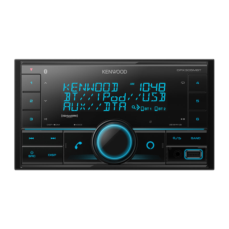 Kenwood DPX305MBT, Double DIN Bluetooth Digital Media Receiver w/ Front USB (Does Not Play CDs)