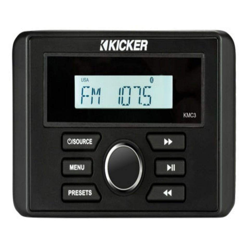 Kicker KMC3, Weather-Resistant Square Media Center w/Bluetooth® (46KMC3)