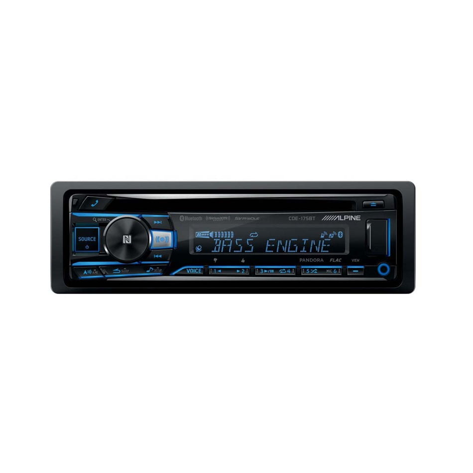 Alpine CDE-175BT, Single-DIN CD Car Stereo w/ Bluetooth, USB & Auxiliary Input