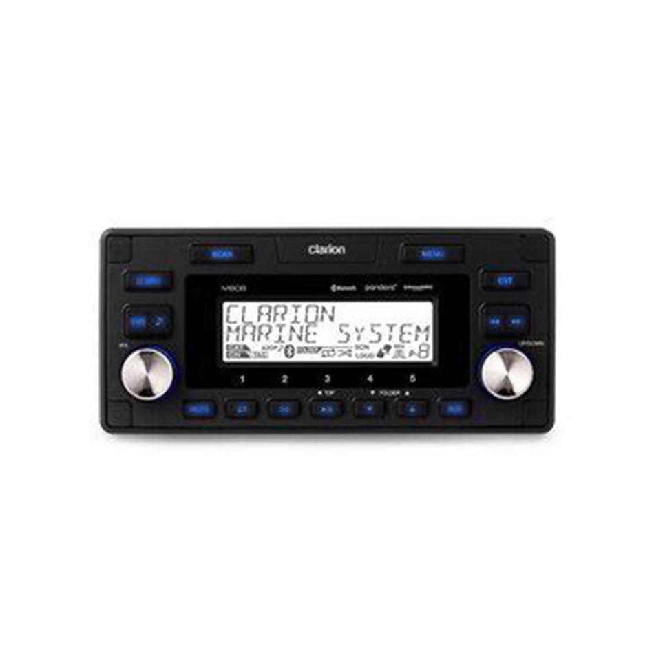Clarion M608, Marine Bluetooth Watertight 4-Zone Digital Media Receiver (Single DIN Chassis w/ 1.5 DIN Face)