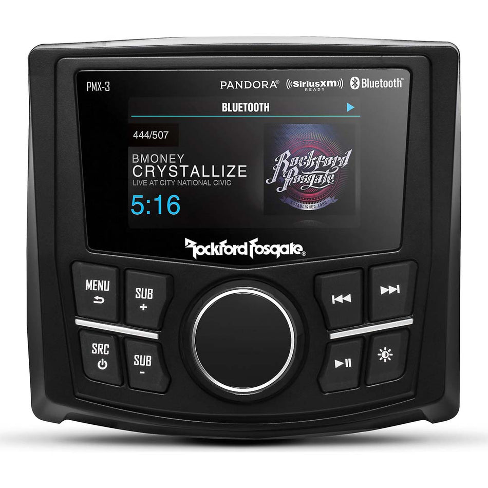 Rockford Fosgate PMX-3, Punch 2.7" Wet Bonded IPx6 Color Media Receiver