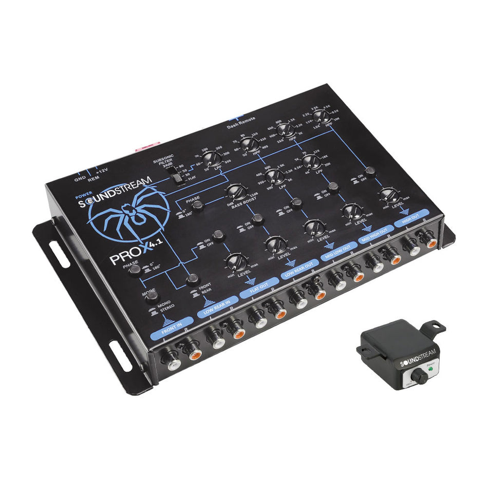 Soundstream PROX4.1, 4.1-way Electronic Crossover Optimized for Extreme SPL Applications