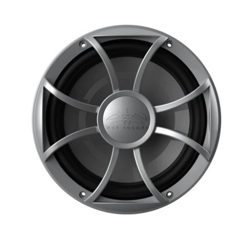 Wet Sounds RECON 10-S, Recon Subwoofer 10" XS Silver Grill Gun Metal Cone-open Grille  4-Ohm Subwoofer - Silver