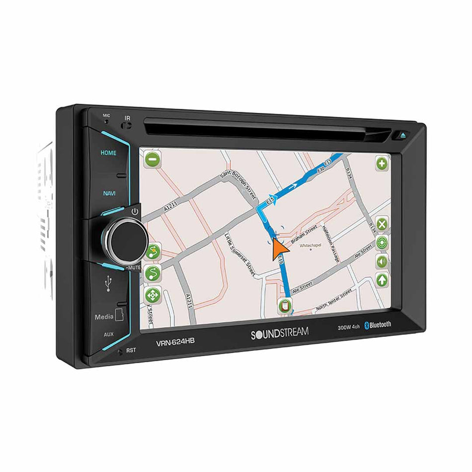 Soundstream VRN-624B, 2-DIN AptiX Source Unit w/ iGO GPS, Bluetooth, & 6.2" LCD