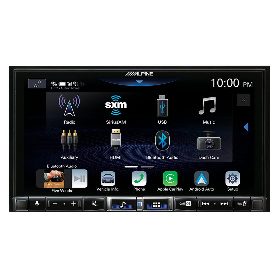 Alpine iLX-507, 7" Double DIN Hi-Res Screen Multimedia Receiver w/ Wireless Apple CarPlay and Android Auto