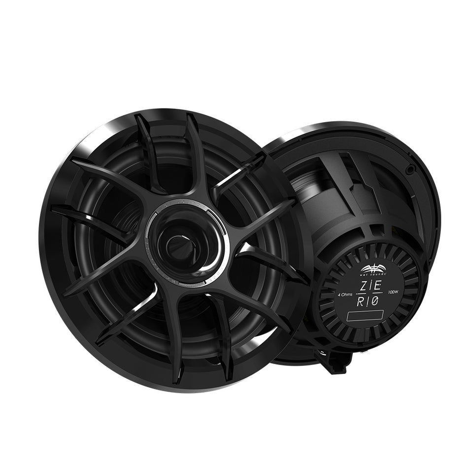 Wet Sounds ZERO 6 XZ-B, Zero Series 6.5" 2-Way Coaxial Marine Speakers w/ Horn Tweeter (Black)