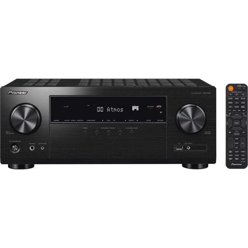 Pioneer VSX-934, 7.2 Channel Bluetooth Capable with Dolby Atmos 4K Ultra HD HDR Compatible A/V Home Theater Receiver