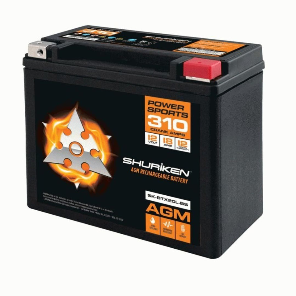 Shuriken SK-BTX20L-BS, 310 Crank AMPS 18AMP Hours AGM Battery
