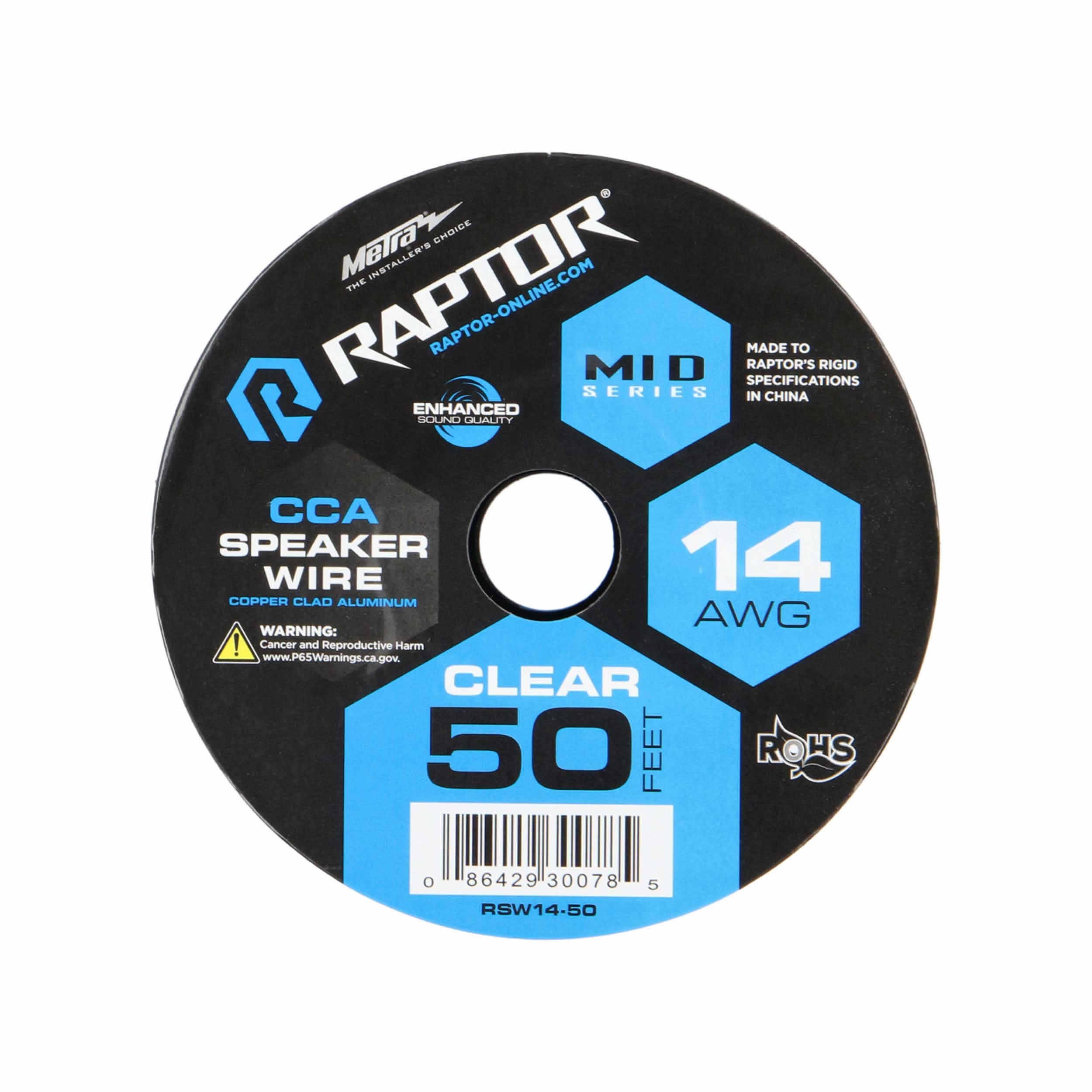Raptor RSW14-50, Speaker Wire 14ga 50' CCA