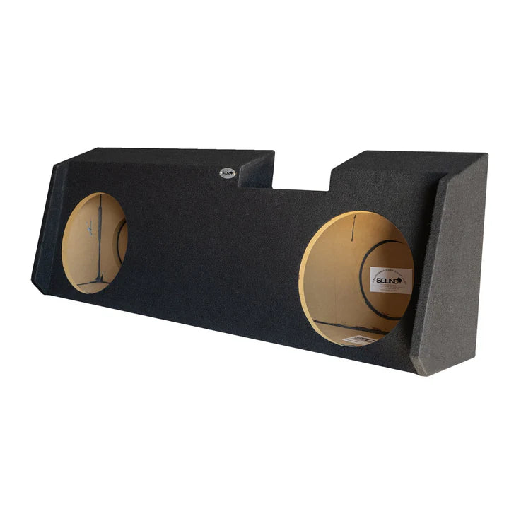 SoundBox Chevy Silverado / GMC Sierra Double Cab / Crew Cab 2019-UP Double 10" Downfire Subwoofer Enclosure, BedLiner Finish