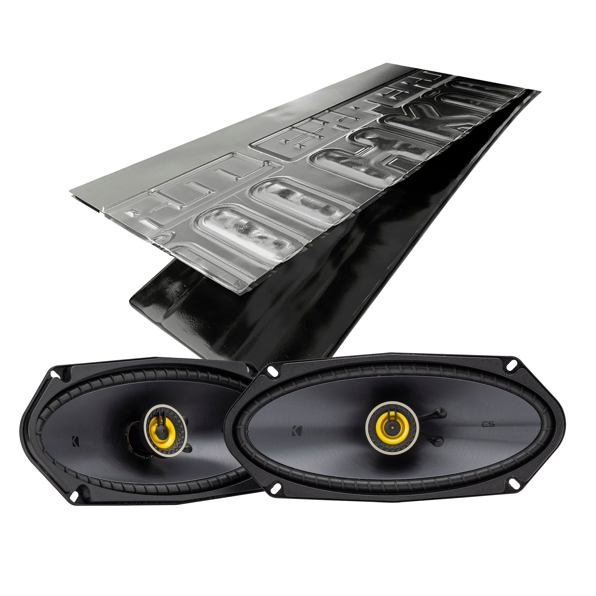 Kicker CSC4104, CS Series 4x10 2 Way Coaxial Car Speakers + Damping Kit Bundle