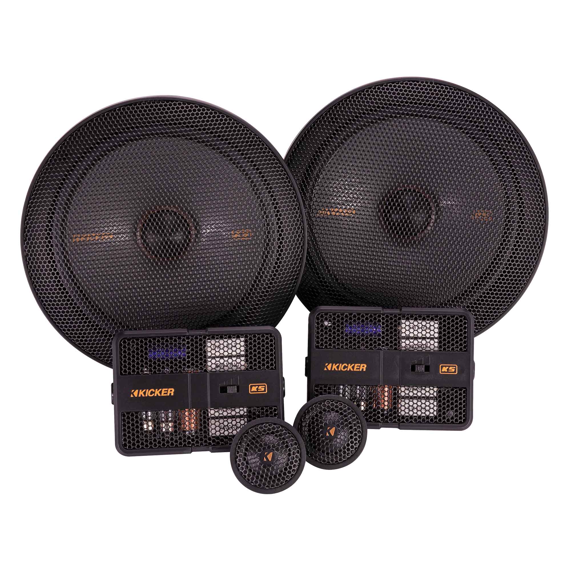 Kicker KSS6704, KS Series 6.75" 2-Way 4 Ohm Component Speakers + Damping Kit Bundle