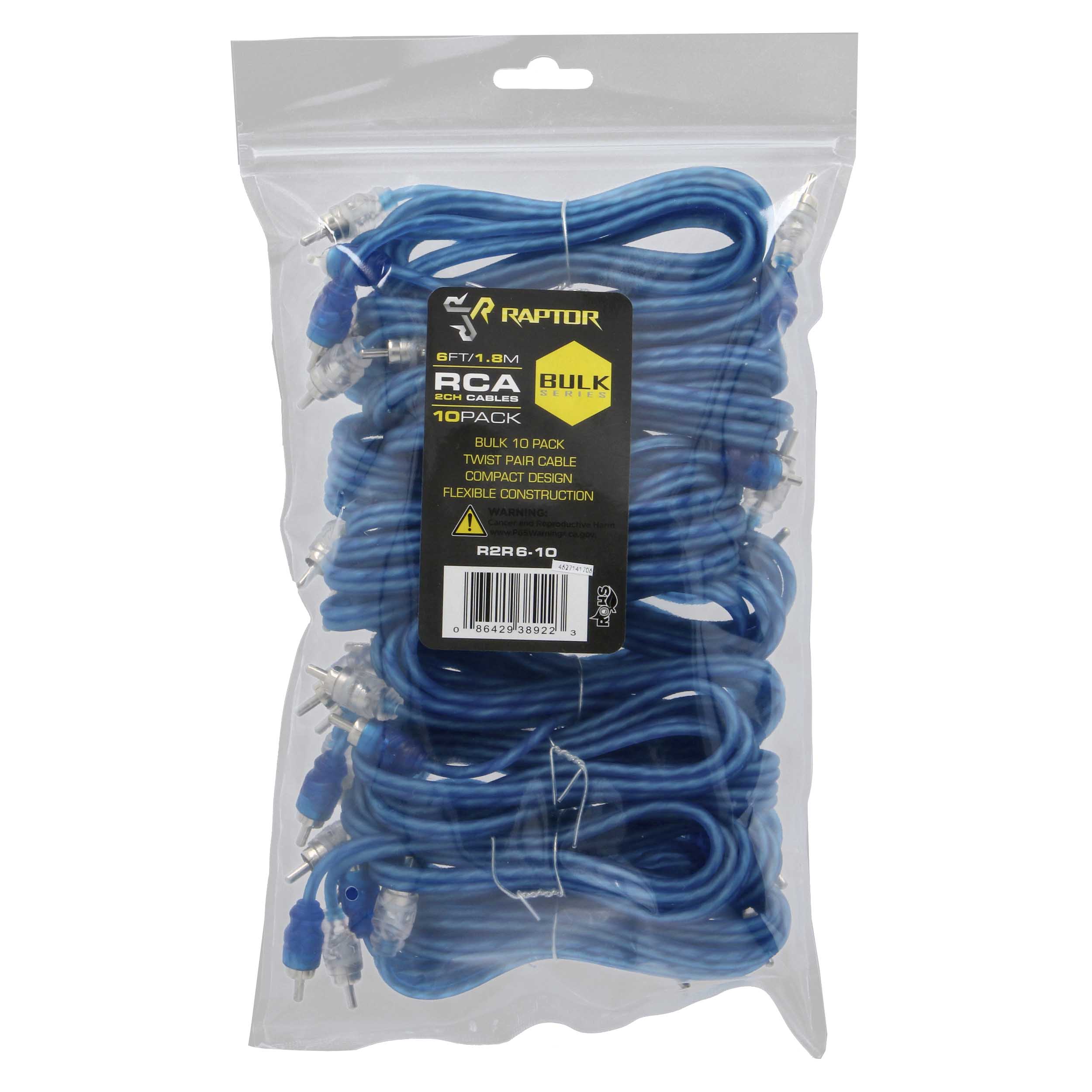 Raptor R2R6-10, (10)RCA 2ch 6'