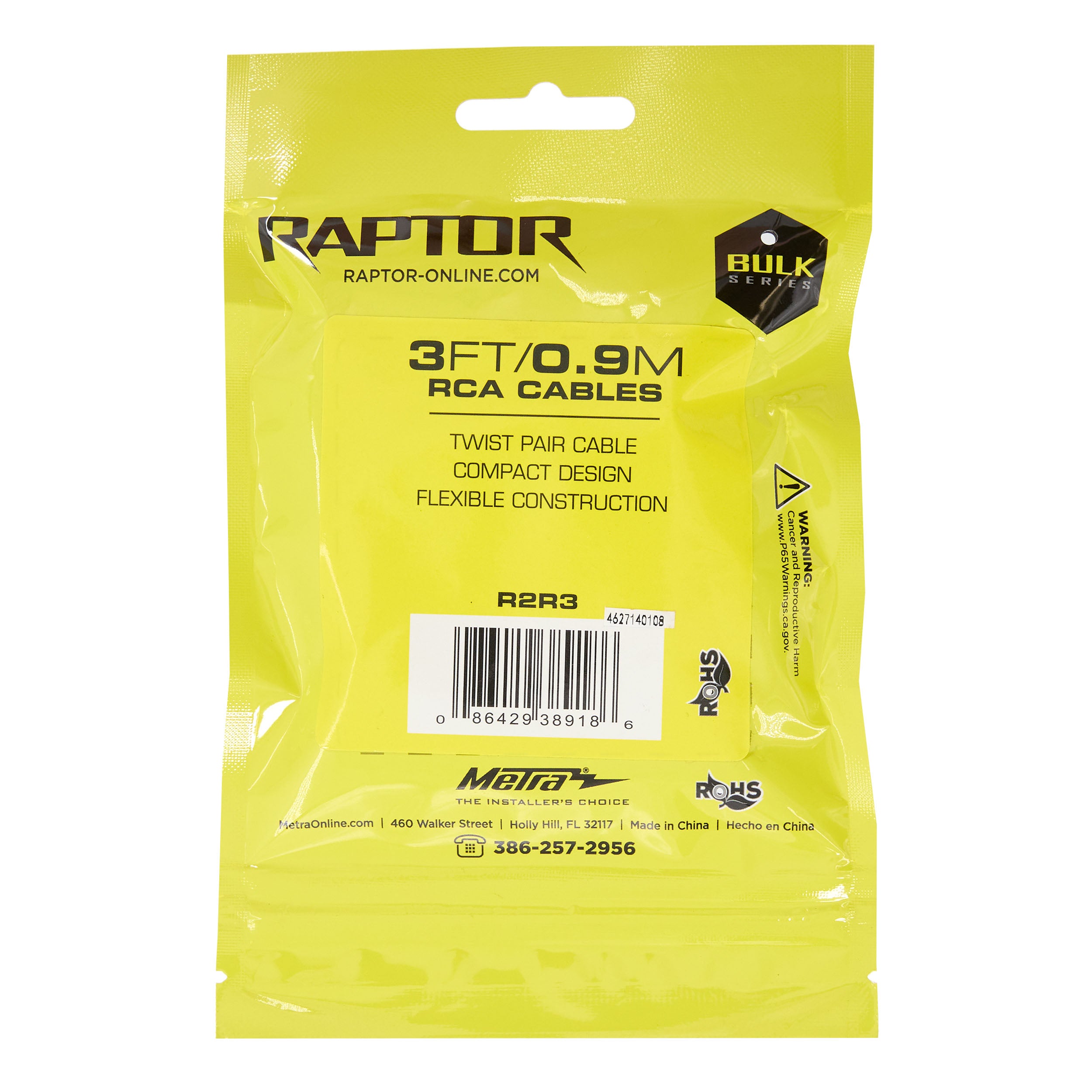 Raptor R2R3, RCA 2ch 3'