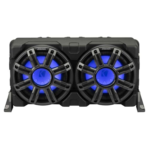 Kicker MWLE10, MWLE 10" Loaded Premium Marine Subwoofer Enclosure w/ Passive Radiator 4 Ohm (51MWLE104)