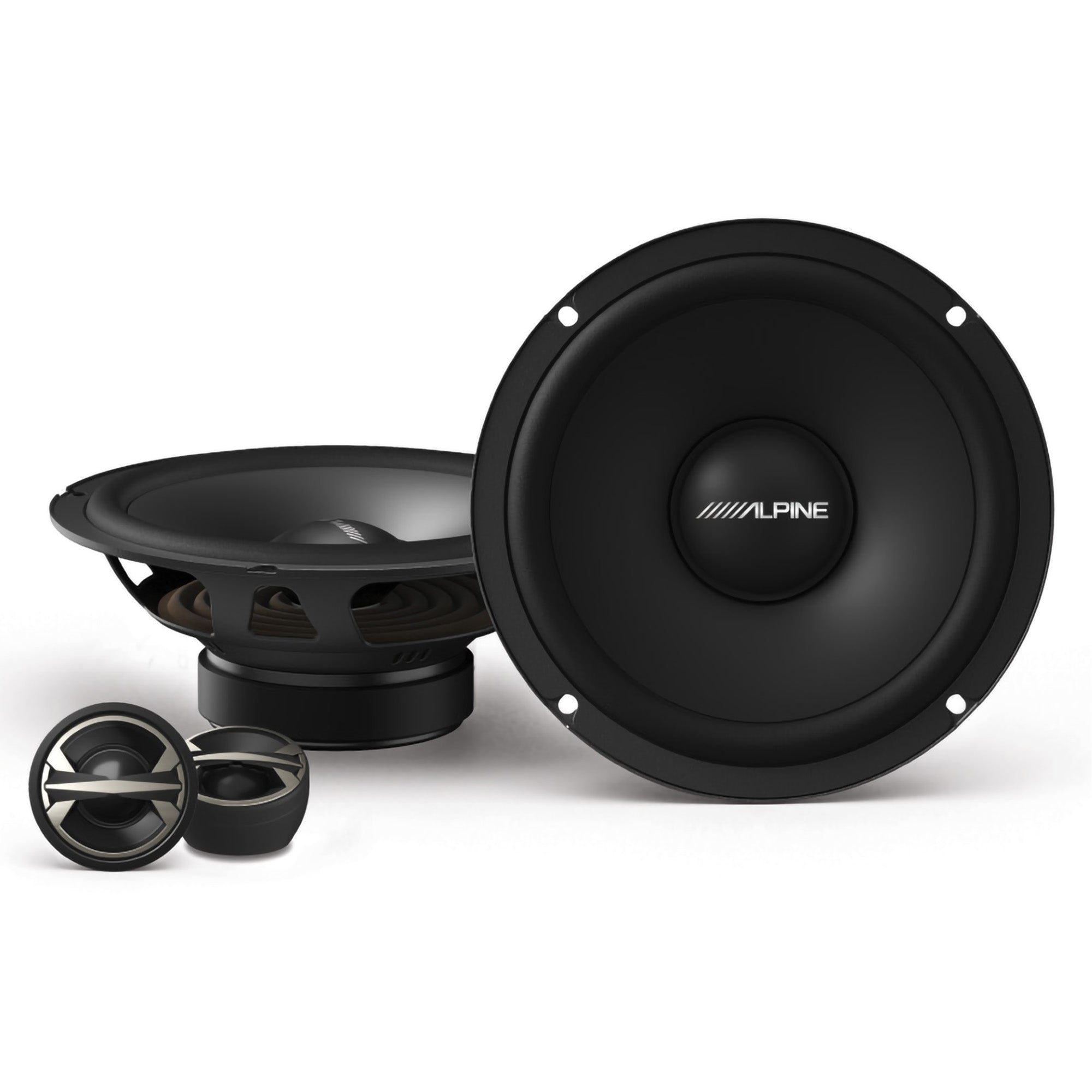 Alpine EL-E65-G Coaxial and EL-E65C-G Component 6.5-Inch Speakers with Grille Bundle
