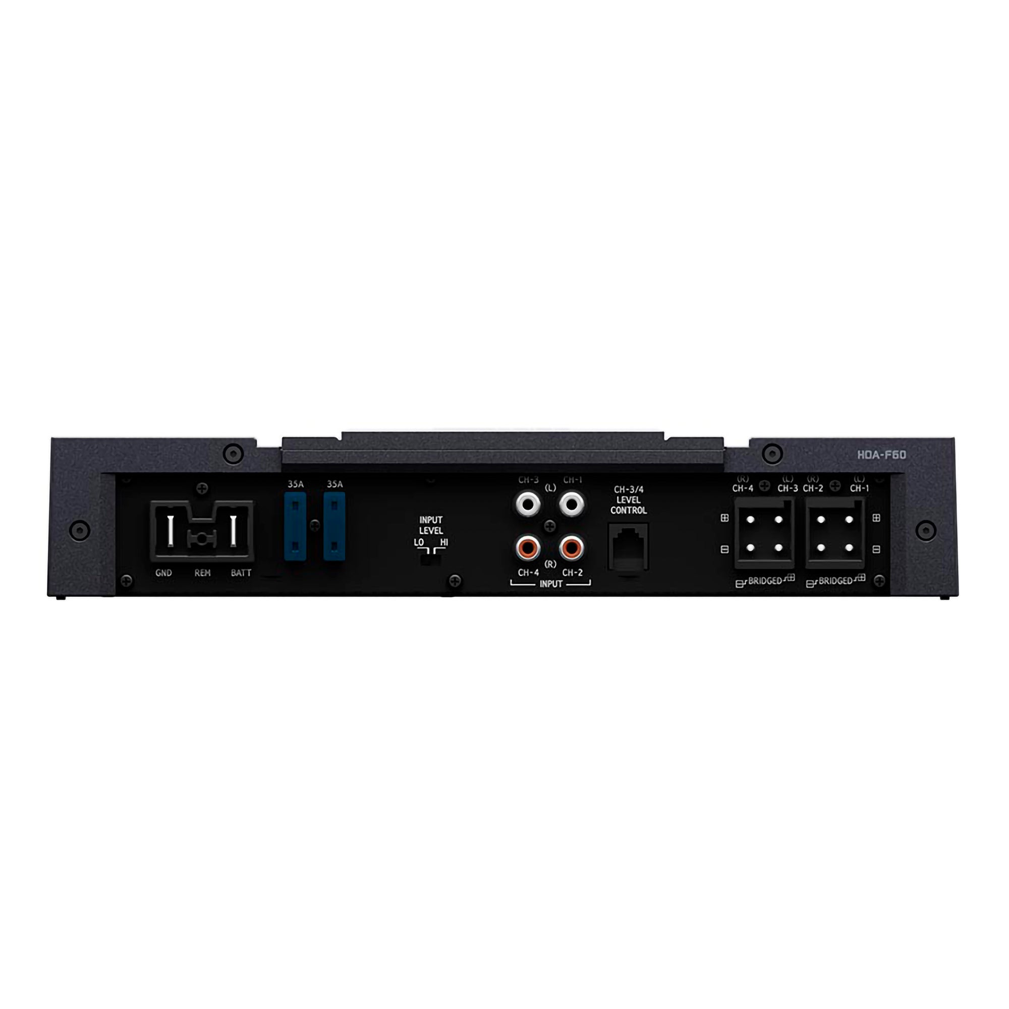 Alpine HDA-F60 Status Series Hi-Res 4 Channel Amplifier, 480W with AudioControl LC2i 2 Channel Line-Output Converter and AccuBASS Bundle