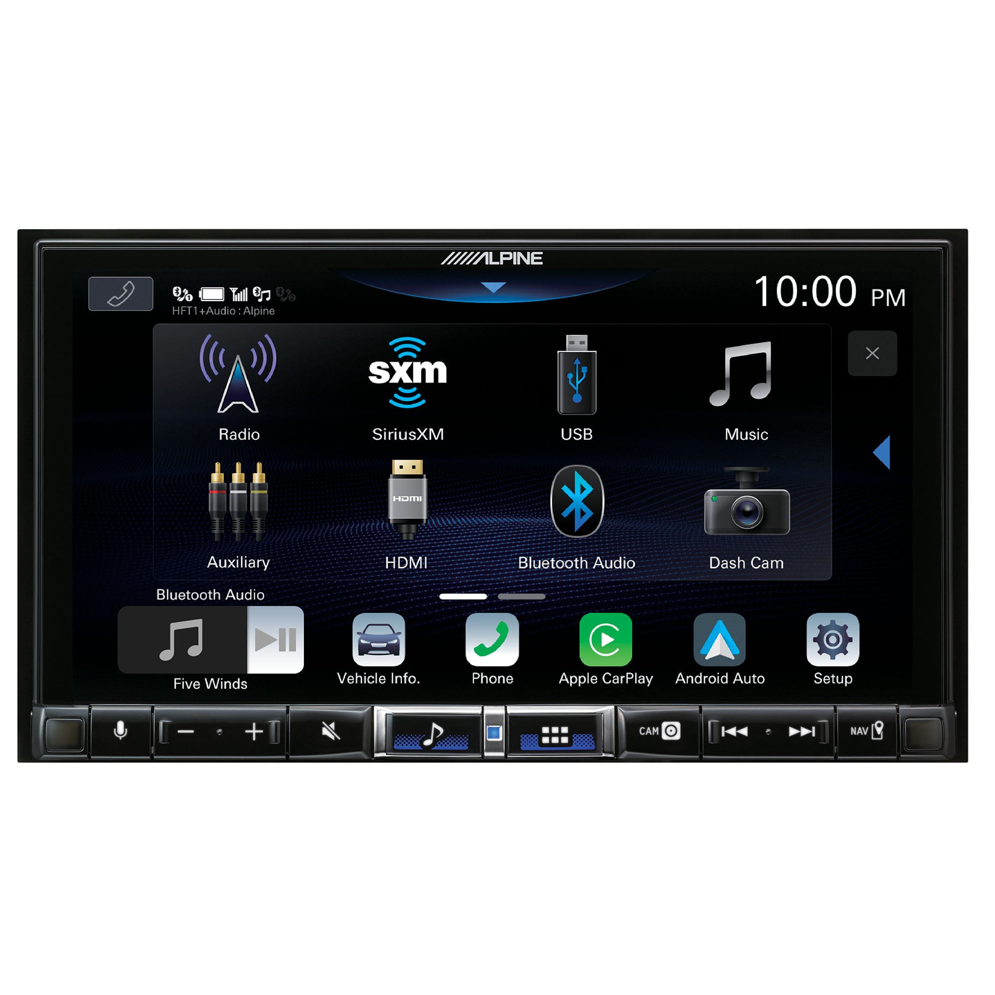 Alpine iLX-507 7-Inch Double DIN Digital Media Receiver with Wireless CarPlay Android Auto and Alpine RUX-H02 Addon Remote Bass Knob for Alpine Halo Multimedia Receivers Bundle
