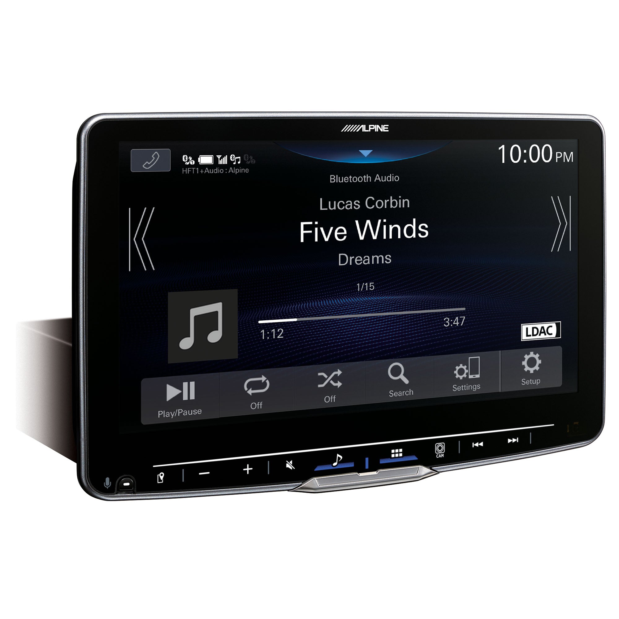 Alpine iLX-F509 Halo 9 Floating Hi-Res Multimedia Receiver with Wireless Apple CarPlay Android Auto and Alpine RUX-H02 Addon Remote Bass Knob for Alpine Halo Multimedia Receivers Bundle