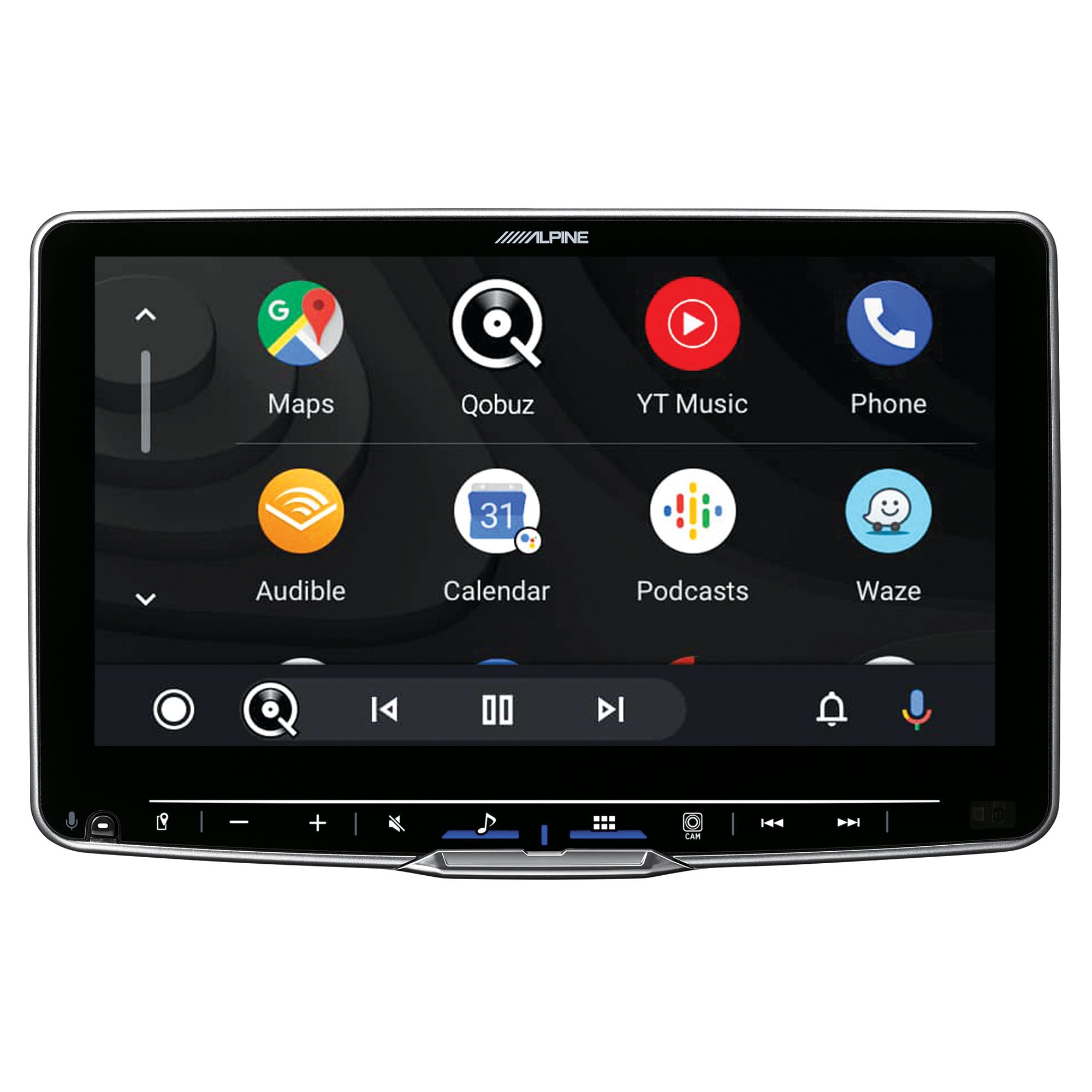 Alpine iLX-F509 Halo 9 Floating Hi-Res Multimedia Receiver with Wireless Apple CarPlay Android Auto and Alpine RUX-H02 Addon Remote Bass Knob for Alpine Halo Multimedia Receivers Bundle