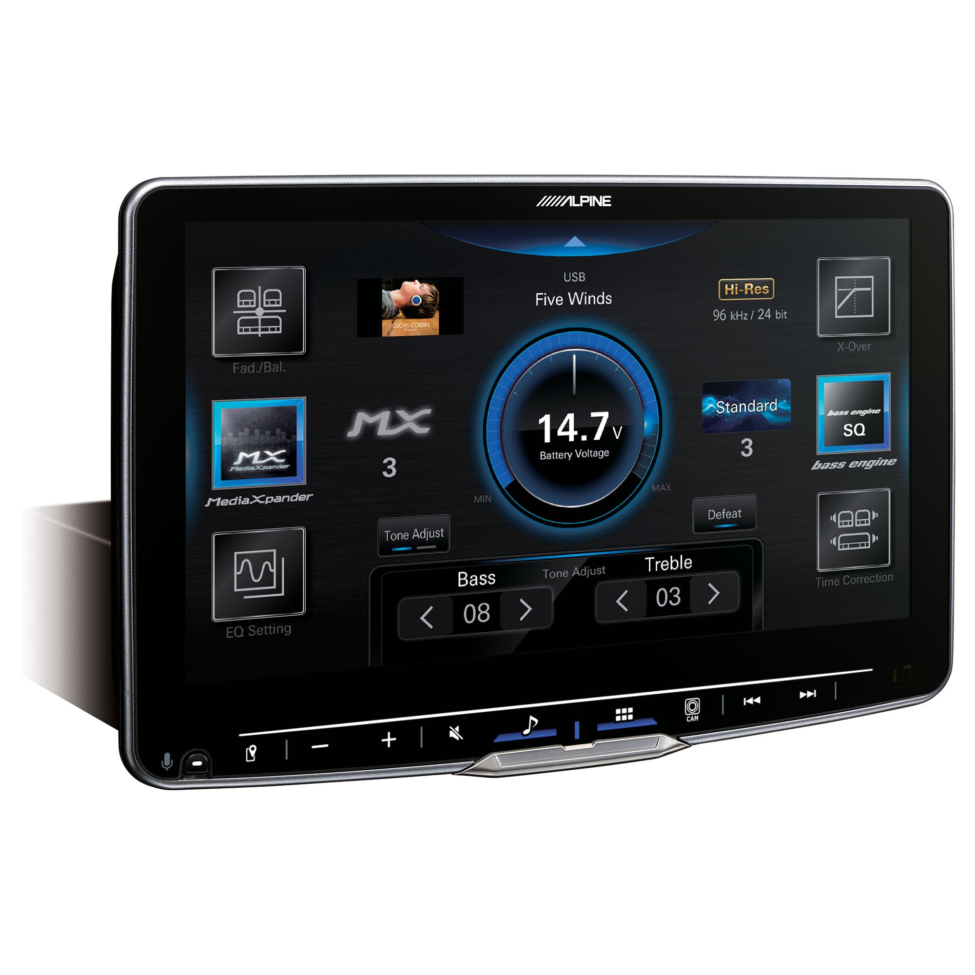 Alpine iLX-F509 Halo 9 Floating Hi-Res Multimedia Receiver with Wireless Apple CarPlay Android Auto and Stinger SDC-2CHFHD Opsis Universal Full HD Front and Rear Dash Camera Bundle