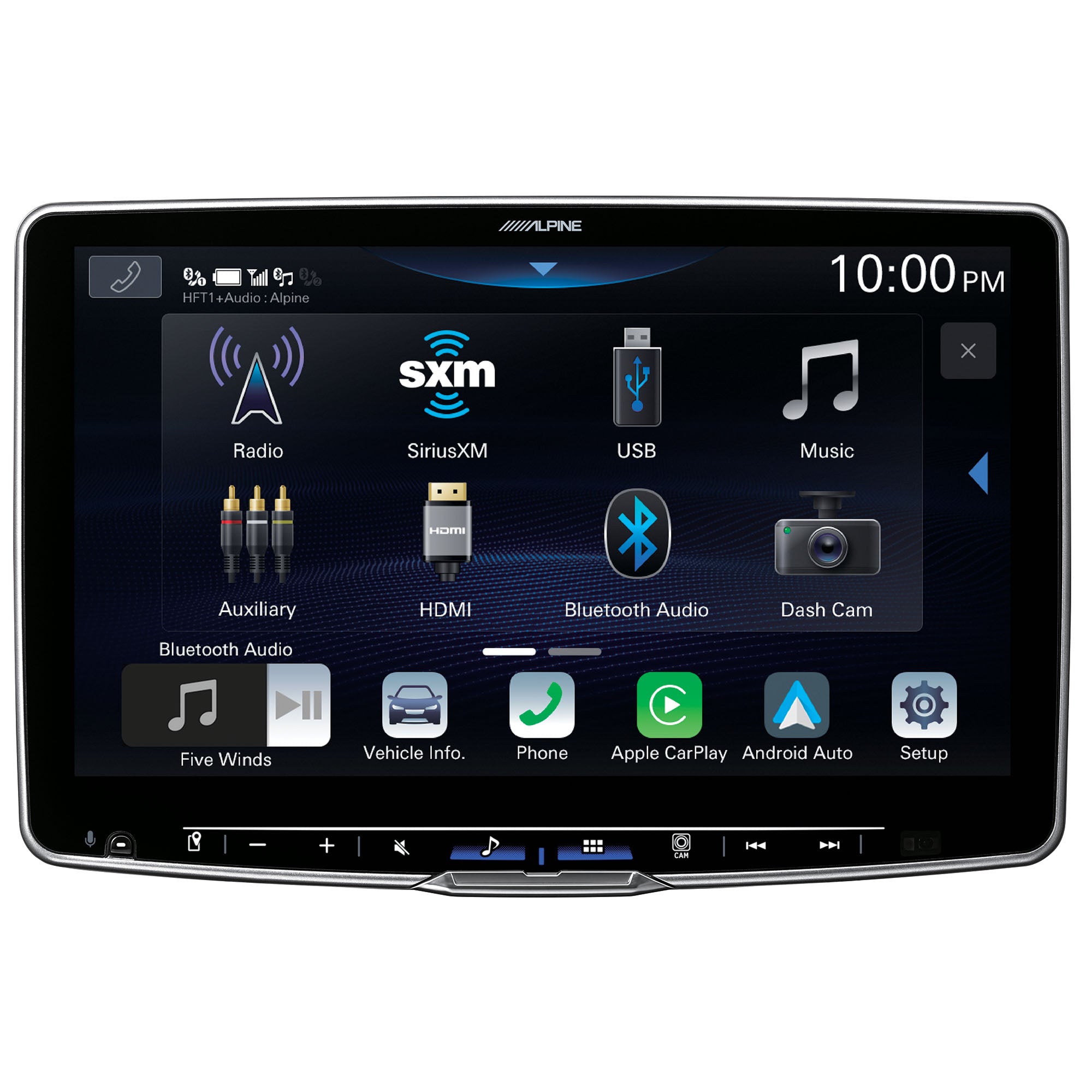 Alpine iLX-F511 Halo 11 Floating Hi-Res Multimedia Receiver with Wireless Apple CarPlay Android Auto and Alpine RUX-H02 Addon Remote Bass Knob for Alpine Halo Multimedia Receivers Bundle