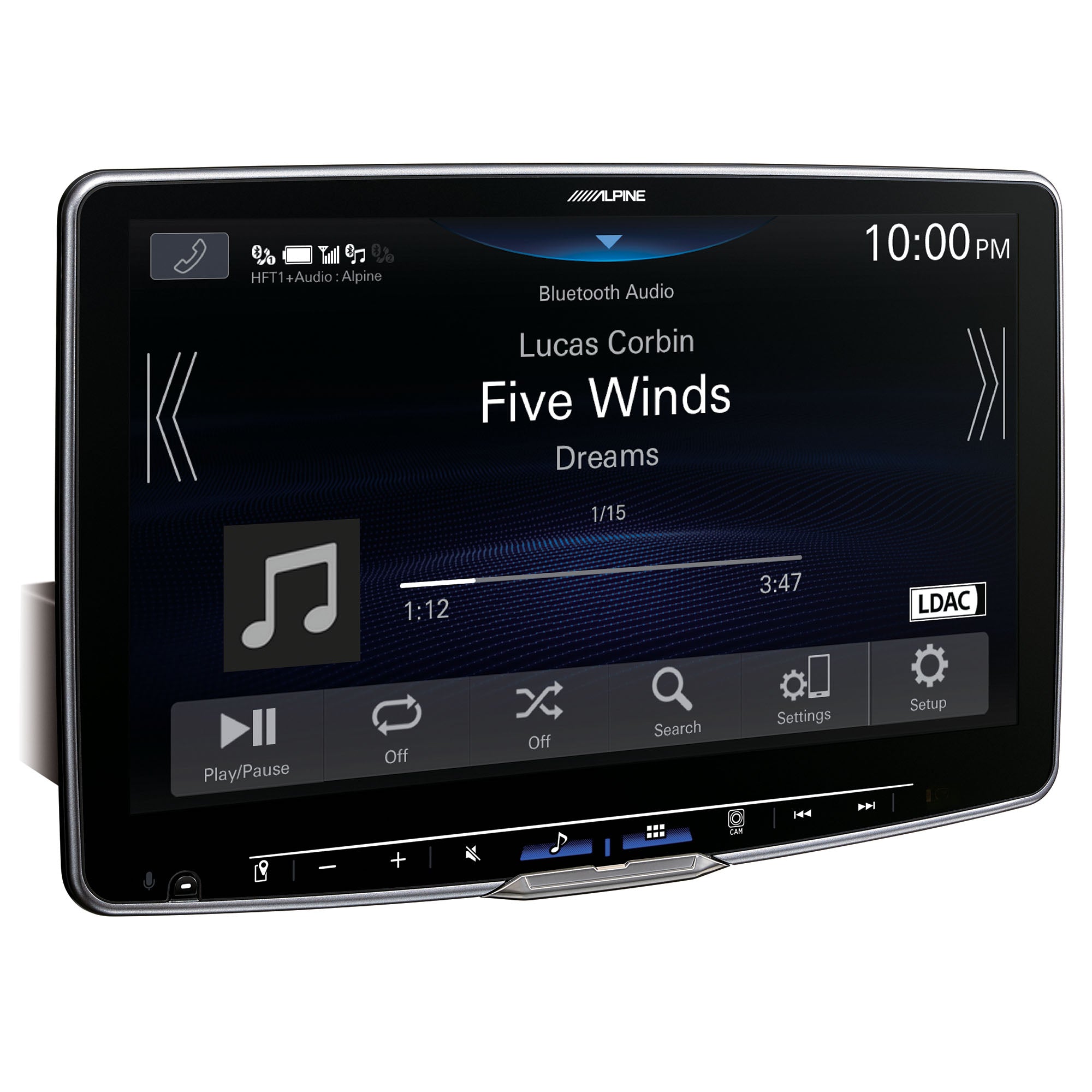 Alpine iLX-F511 Halo 11 Floating Hi-Res Multimedia Receiver with Wireless Apple CarPlay Android Auto and Alpine RUX-H02 Addon Remote Bass Knob for Alpine Halo Multimedia Receivers Bundle