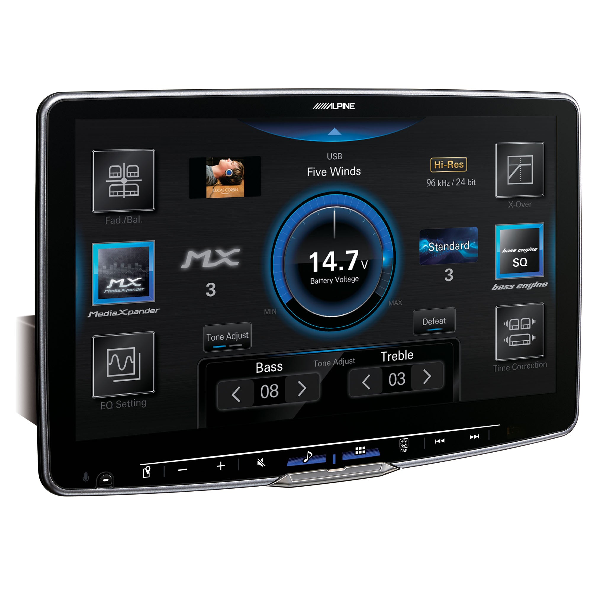 Alpine iLX-F511 Halo 11 Floating Hi-Res Multimedia Receiver with Wireless Apple CarPlay Android Auto and Stinger SDC-2CHFHD Opsis Universal Full HD Front & Rear Dash Camera Bundle