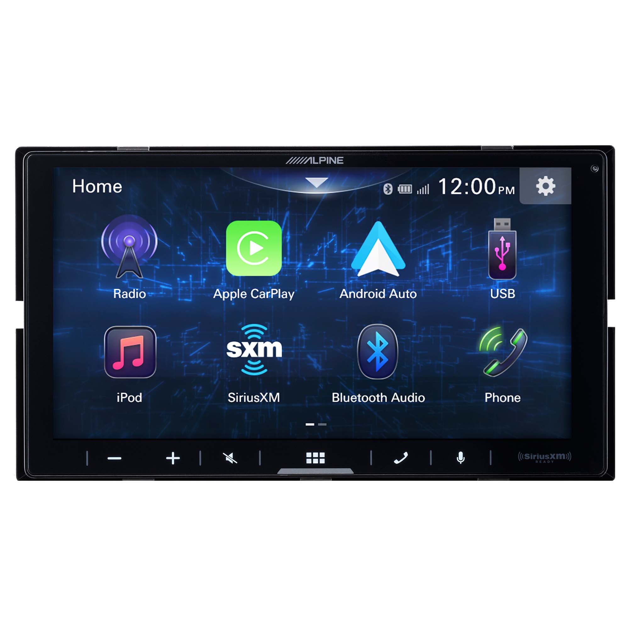 Alpine ILX-W770 7-Inch Double DIN Multimedia Receiver with Wireless Apple CarPlay Android Auto and Alpine KTA-200M PowerStack Class D Monoblock Subwoofer Amplifier Bundle