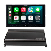 Alpine ILX-W770 7-Inch Double DIN Multimedia Receiver with Wireless Apple CarPlay Android Auto and Alpine KTA-450 Power Pack Class D 4 Channel Amplifier 400 Watts DPP Bundle