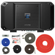 Alpine R2-A150M R Series Mono Class D Subwoofer Amplifier 1500W with SoundBox TCK4 4 Gauge OFC Complete 4 GA Copper Amplifier Install Wiring Kit Bundle