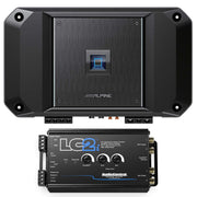 Alpine R2-A75M R Series Mono Class D Subwoofer Amplifier 750W with AudioControl LC2i 2 Channel Line-Output Converter with AccuBASS Bundle
