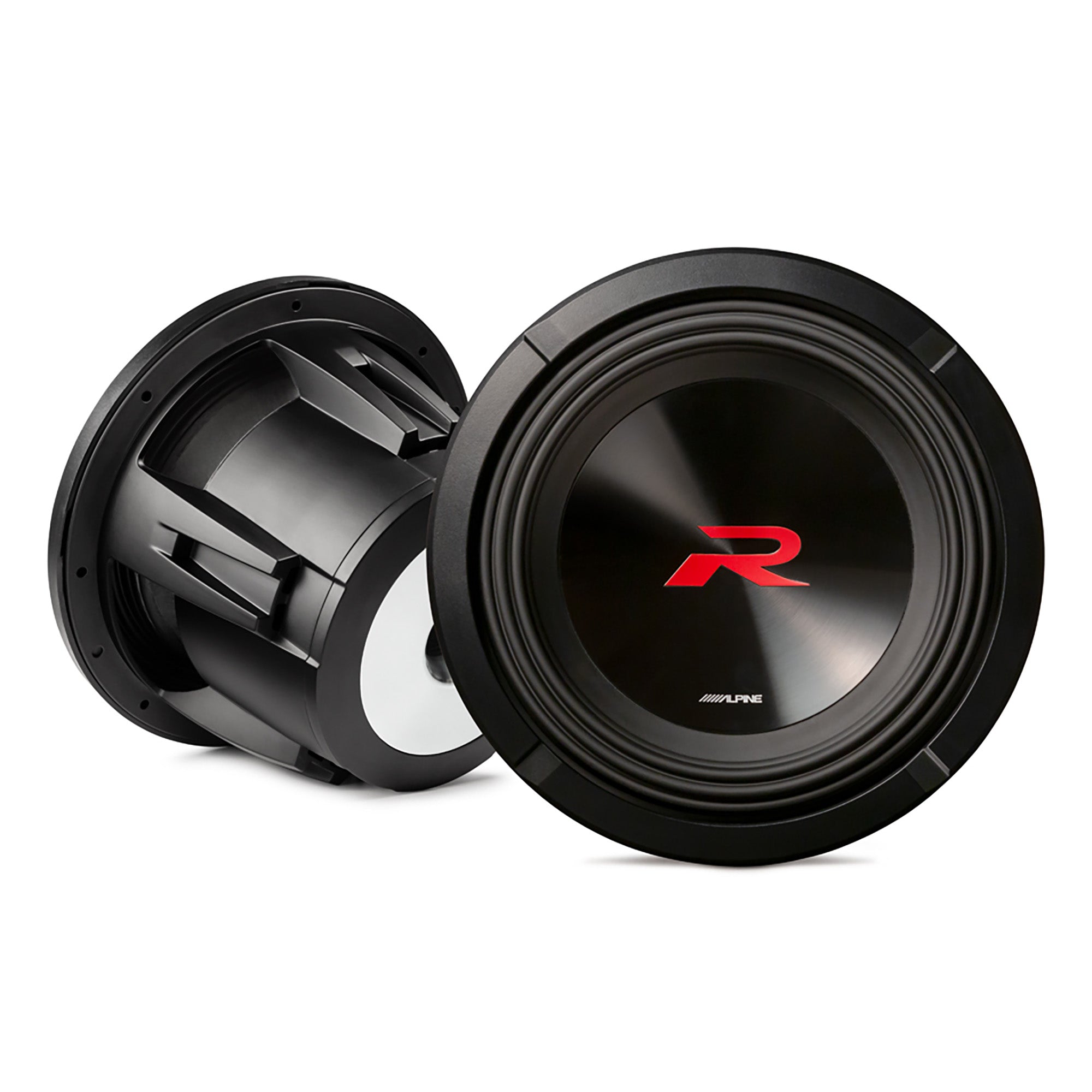 Alpine R2-W10D2 R Series 10 Dual 2-Ohm Subwoofer with Alpine KTE-10G.3 10 Subwoofer Grille for Select Alpine Subwoofers Bundle