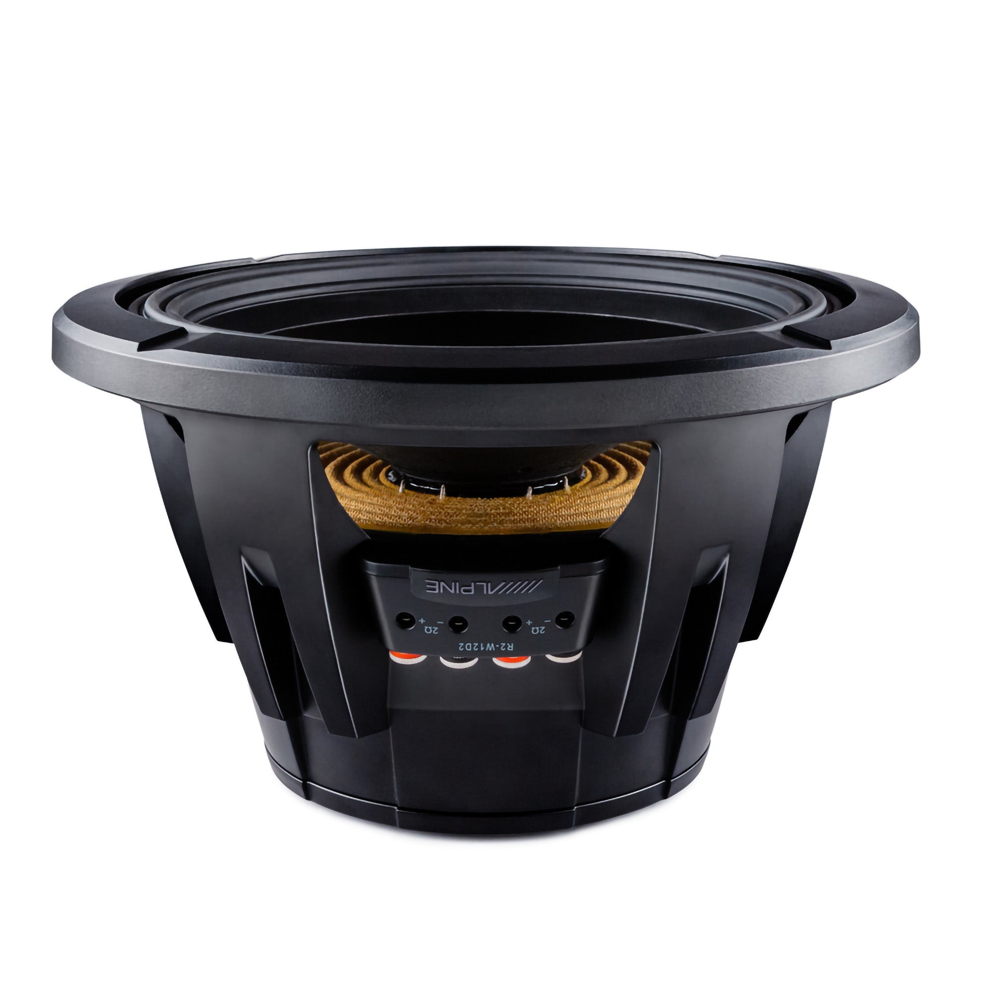 Alpine R2-W12D2 R Series 12 Dual 2-Ohm Subwoofer with SoundBox E Series Single 12-Inch Vented Subwoofer Enclosure Bundle