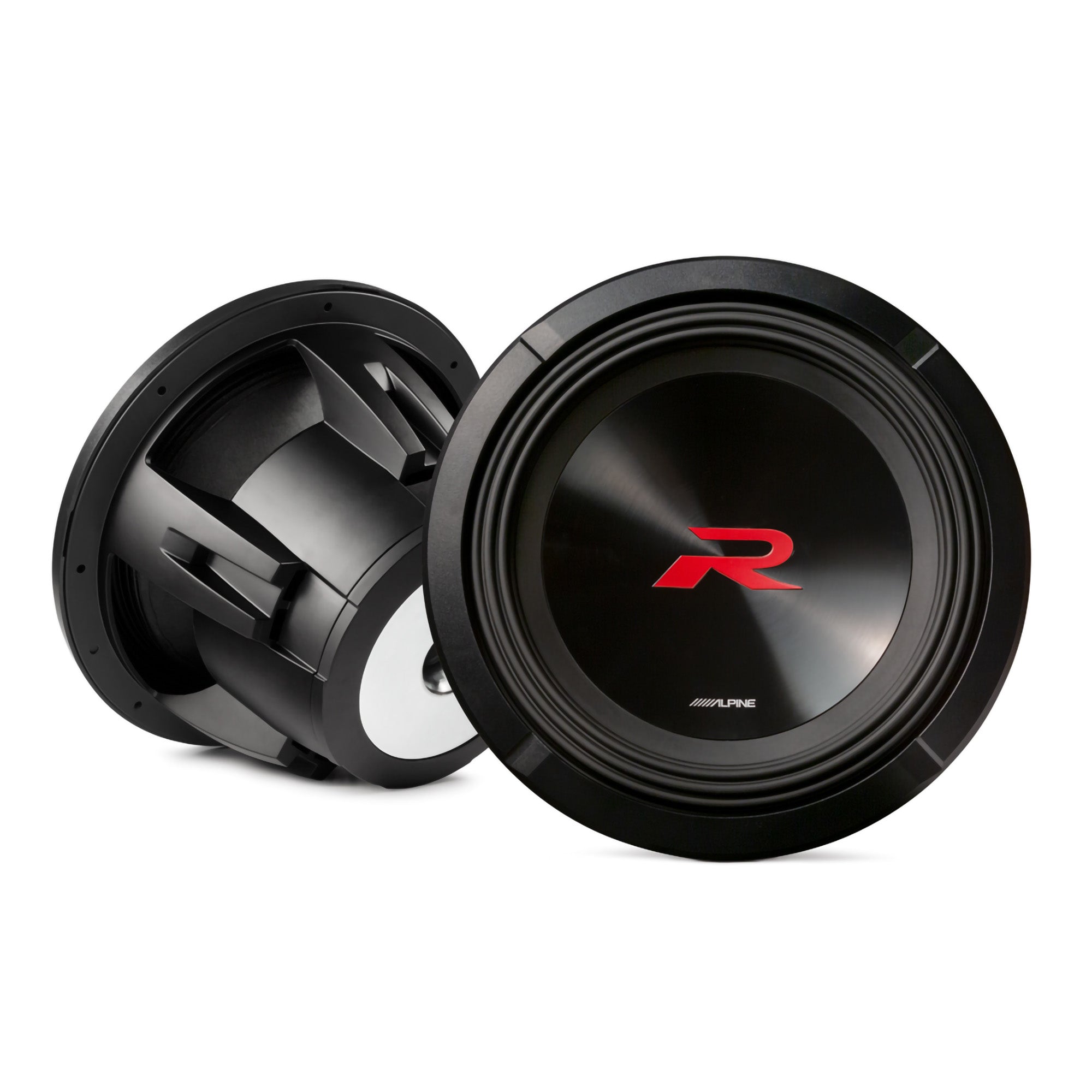 Alpine R2-W12D4 R Series 12 Dual 4-Ohm Subwoofer with SoundBox E Series Single 12-Inch Vented Subwoofer Enclosure Bundle