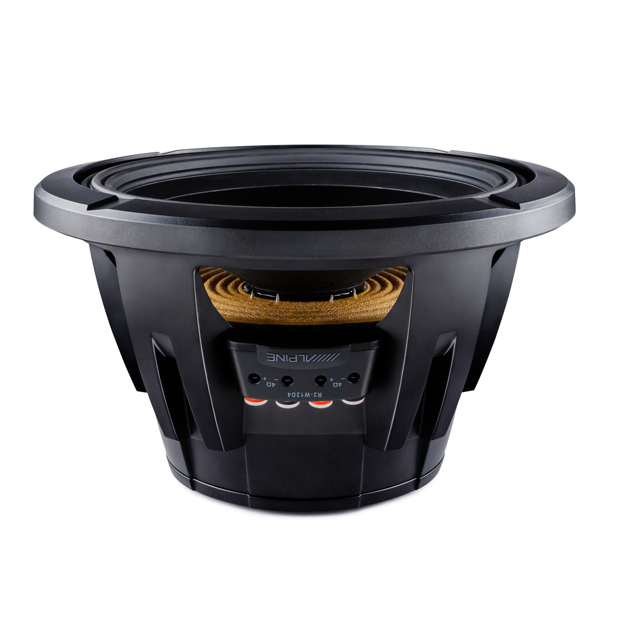 Alpine R2-W12D4 R Series 12 Dual 4-Ohm Subwoofer with SoundBox E Series Single 12-Inch Vented Subwoofer Enclosure Bundle