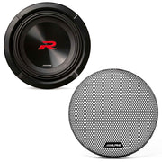 Alpine R2-W8D2 R Series 8 Dual 2-Ohm Subwoofer with Alpine KTE-8G.3 8-Inch Grille for Select Apline Subwoofer Bundle