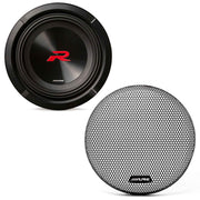 Alpine R2-W8D4 R Series 8 Dual 4-Ohm Subwoofer with Alpine KTE-8G.3 8-Inch Grille for Select Apline Subwoofer Bundle