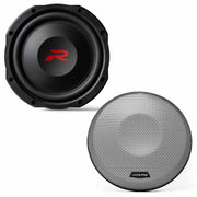 Alpine RS-W10D4 R Series 10 Dual 4-Ohm Shallow Subwoofer 600 Watts with Alpine KTE-RS10G 10-Inch Grille for R Series Shallow Subwoofers Bundle