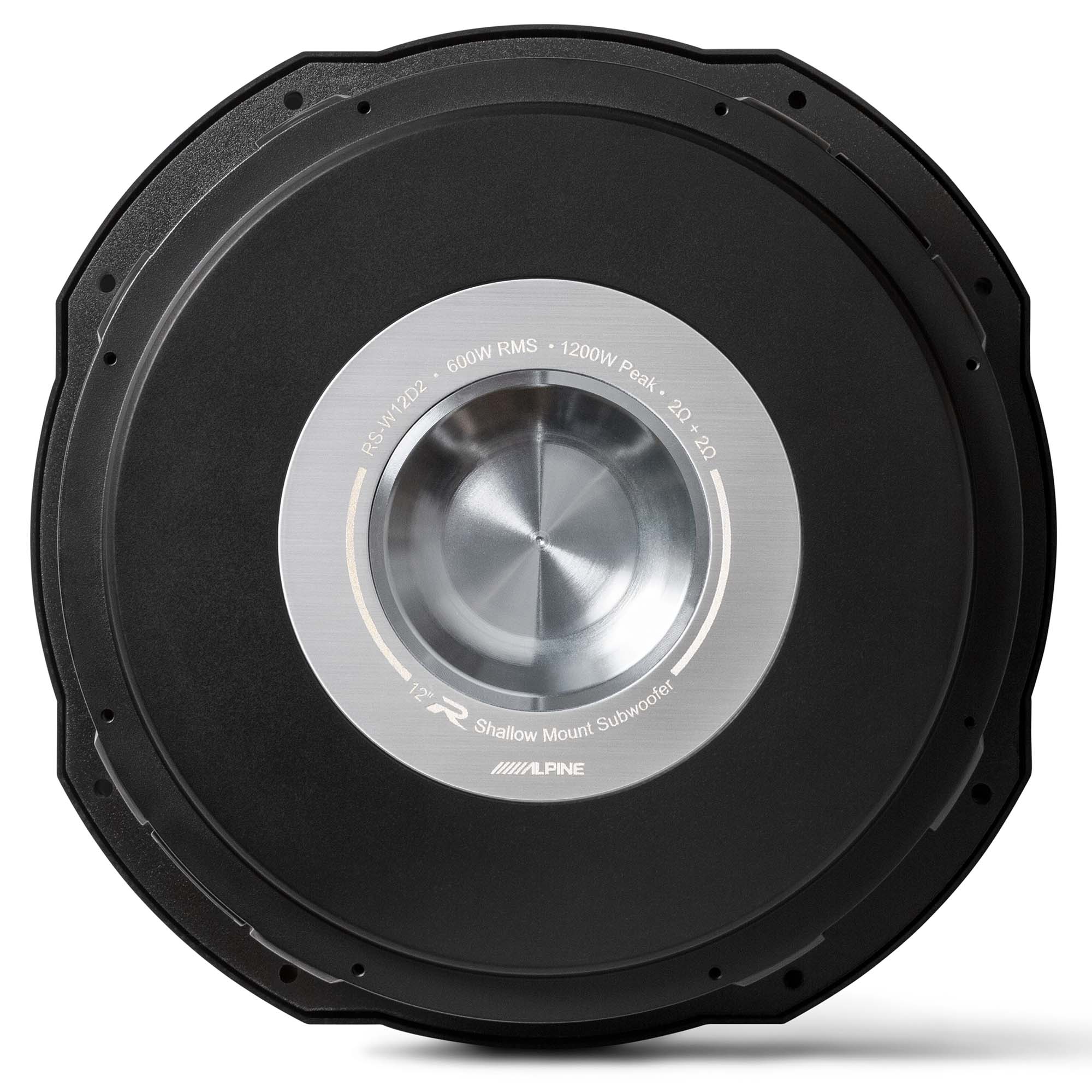 Alpine RS-W12D2 R Series 12 Dual 2-Ohm Shallow Subwoofer 600 Watts with Alpine KTE-RS12G 12-Inche Grille for R Series Shallow Subwoofers Bundle