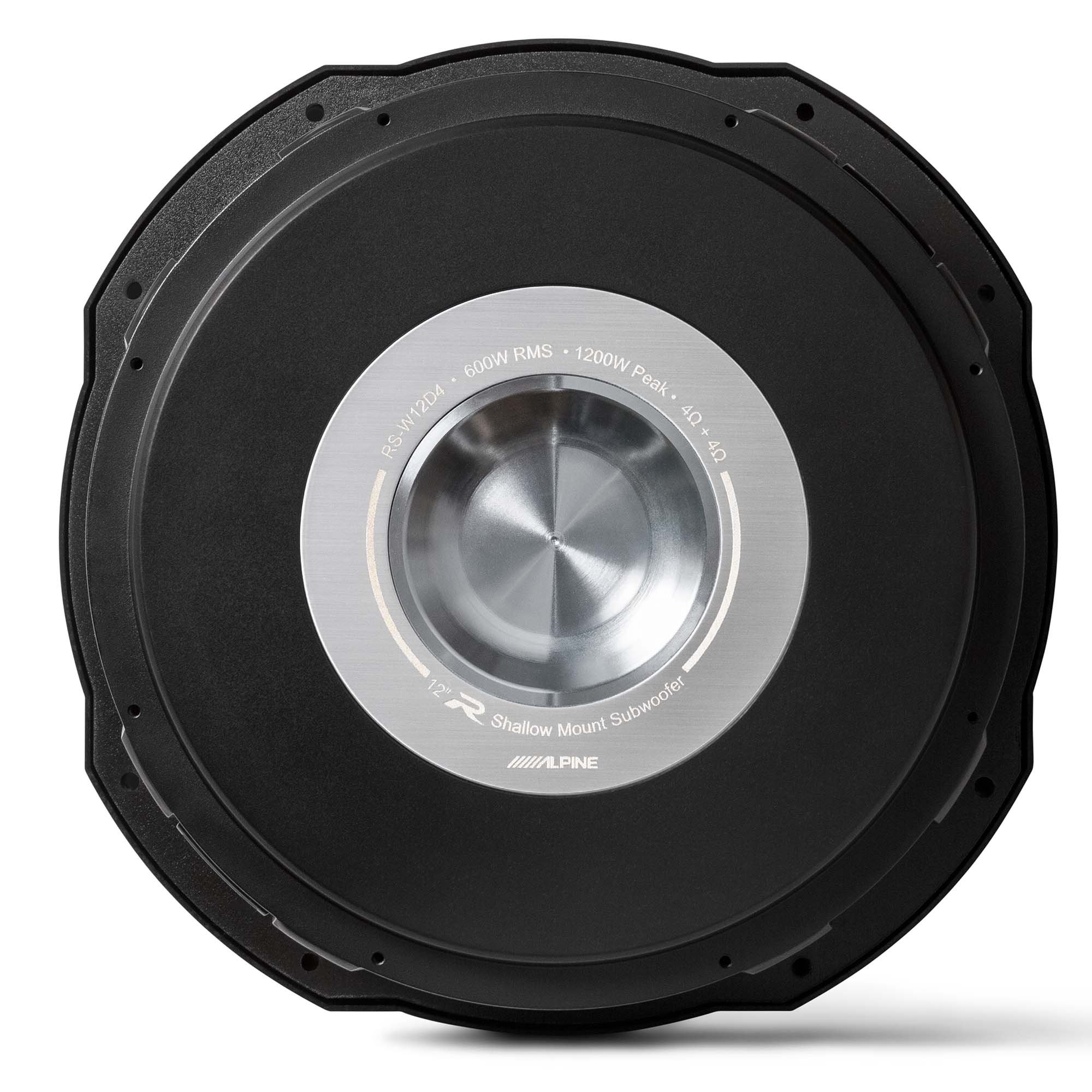Alpine RS-W12D4 R Series 12 Dual 4-Ohm Shallow Subwoofer 600 Watts with Alpine KTE-RS12G 12-Inche Grille for R Series Shallow Subwoofers Bundle