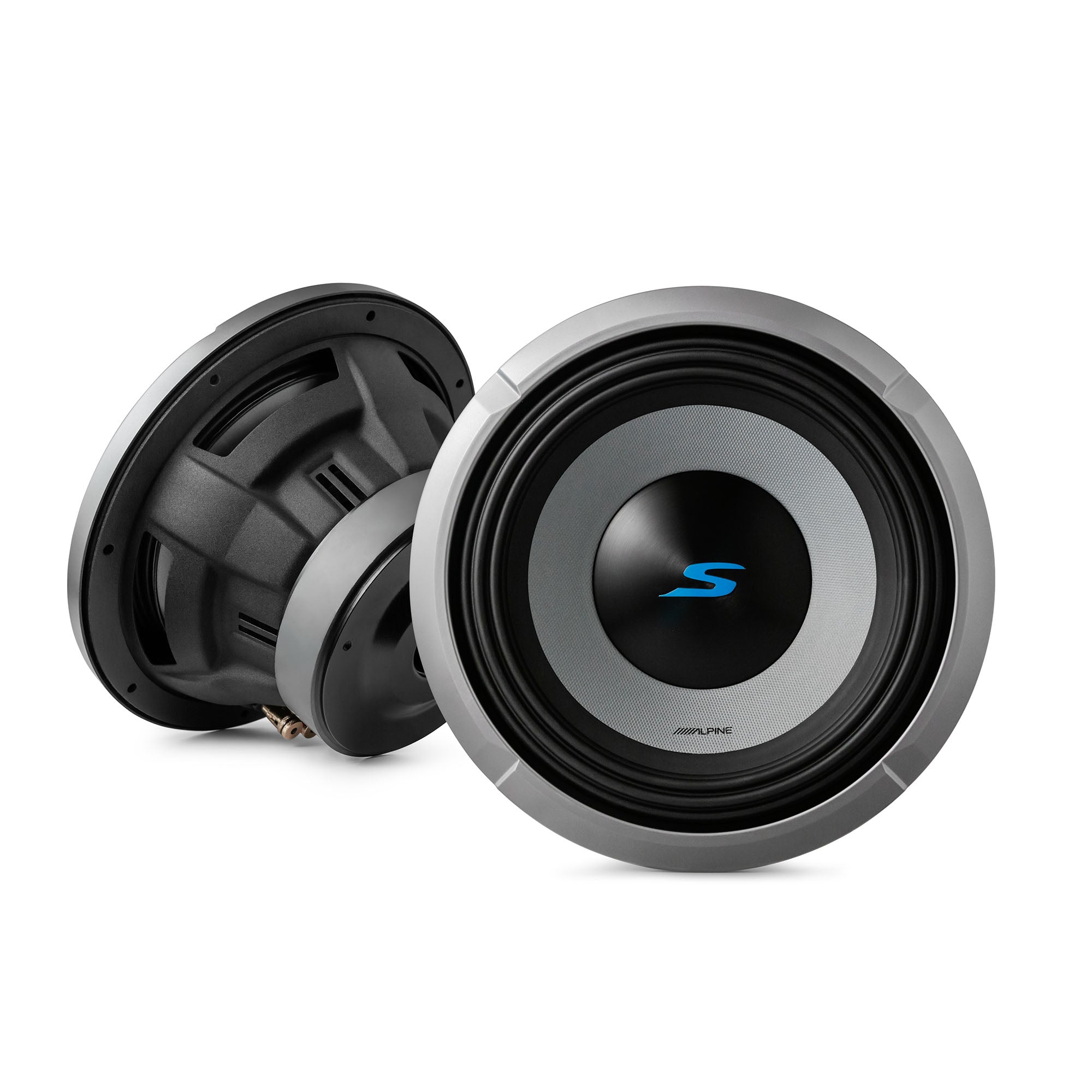 Alpine S2-W10D2 S Series 10 Dual 2-Ohm Subwoofer 1800W with SoundBox E Series Single 10-Inch Vented Subwoofer Enclosure Bundle