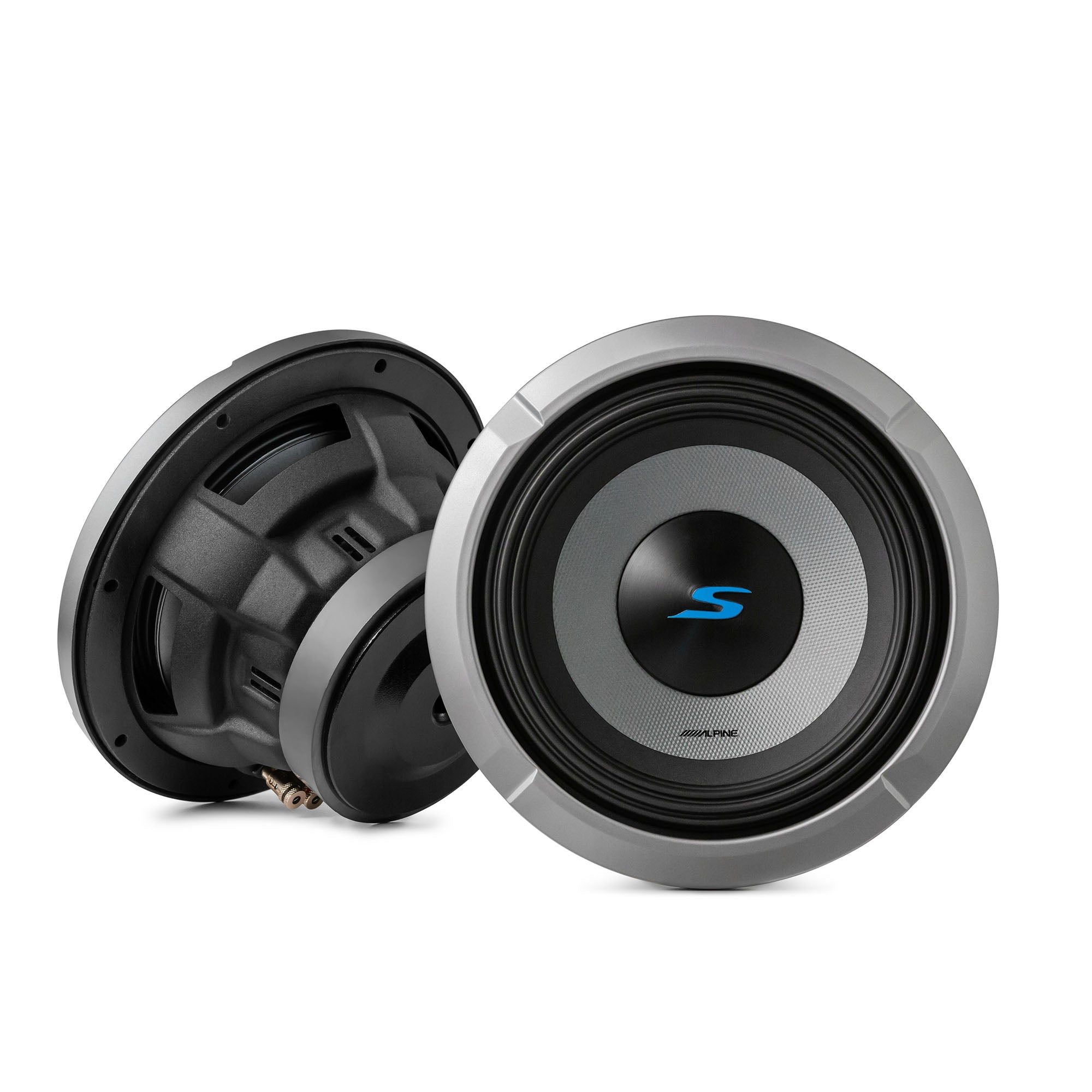 Alpine S2-W8D2 S Series 8 Dual 2-Ohm Subwoofer 900W with Alpine KTE-8G.3 8-Inch Grille for Select Apline Subwoofer Bundle