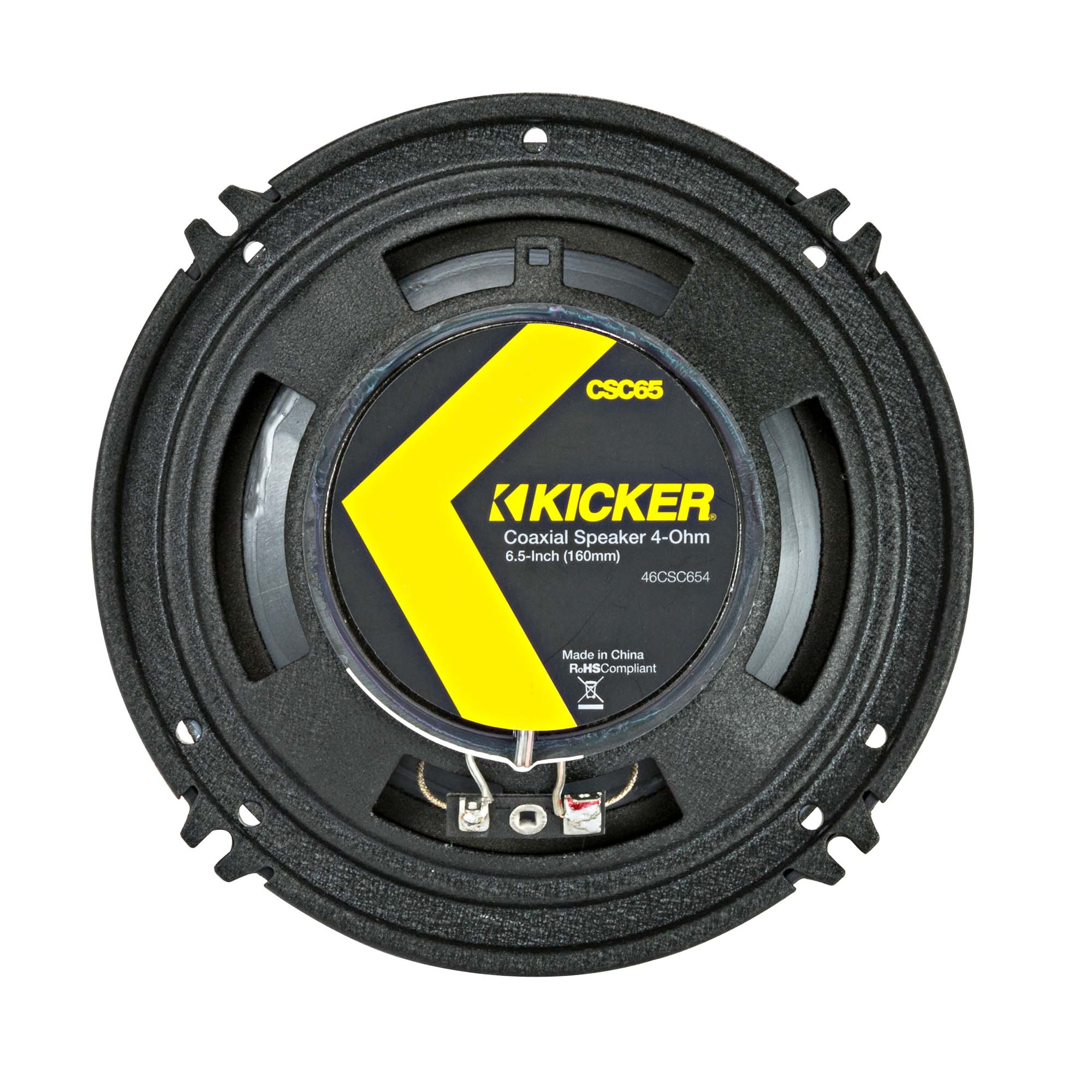 Kicker 46CSC654 CS Series 6.5 Inches Coaxial Speakers – 2 Pairs (4 Speakers), 2-Way Car Audio Upgrade, 300W Peak Power, EVC Technology, Polypropylene Cone, Zero-Protrusion Tweeters