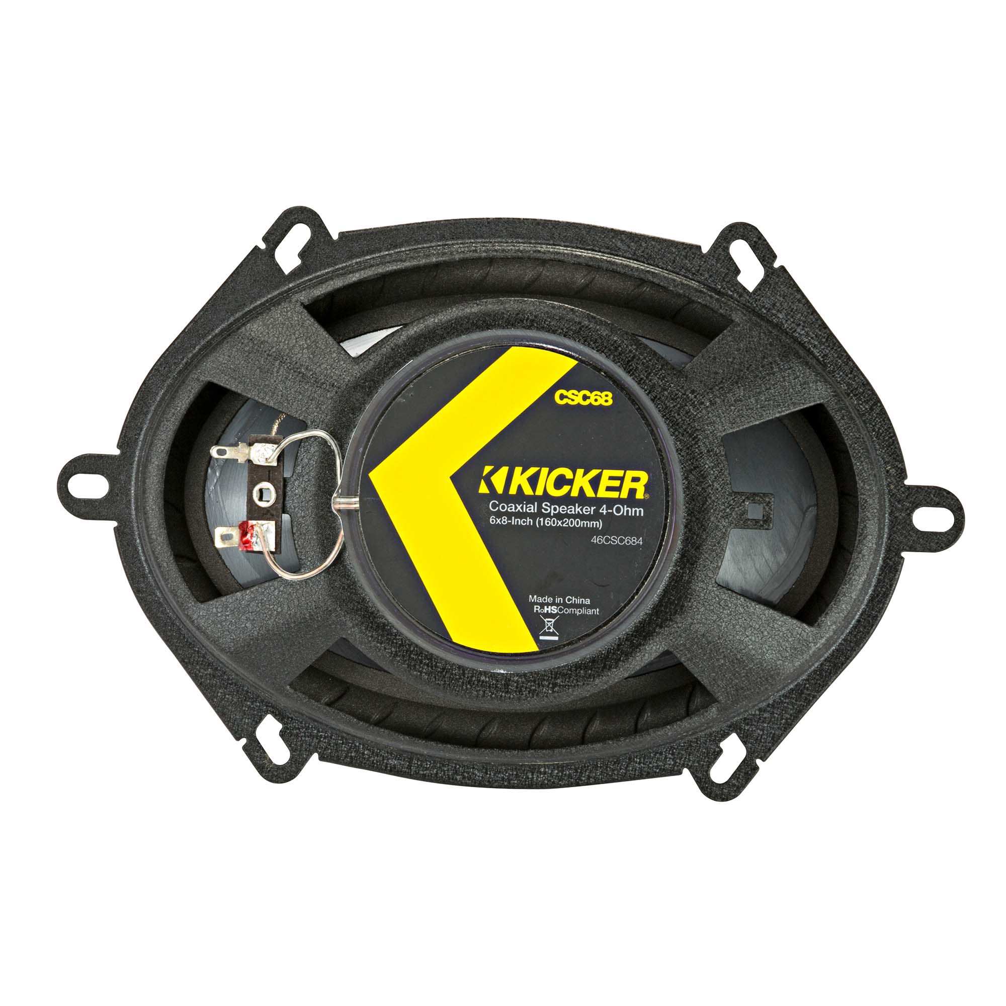 Kicker 46CSC684 CS Series 6x8 Inches Coaxial Car Speakers – 2 Pairs (4 Speakers), 2-Way Car Audio Upgrade, 225W Peak Power, EVC Technology, Polypropylene Cone, Zero-Protrusion Tweeters