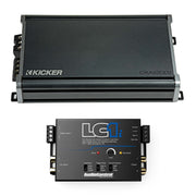 Kicker 46CXA18001 Mono Class D Subwoofer Amplifier (1800W) and AudioControl LC1i 2-Channel Line Output Converter – High-Power Bass System, KickEQ Bass Boost, 24dB Subsonic Filter, OEM Integration