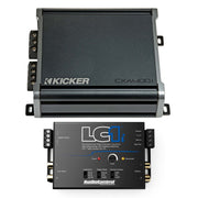 Kicker 46CXA4001 400W CX Series Mono Class D Subwoofer Amplifier + AudioControl LC1i 2‑Channel Line Output Converter & Line Driver Bundle – One‑Ohm Stable, Variable 12dB Crossover, KickEQ Bass Boost, OEM Integration