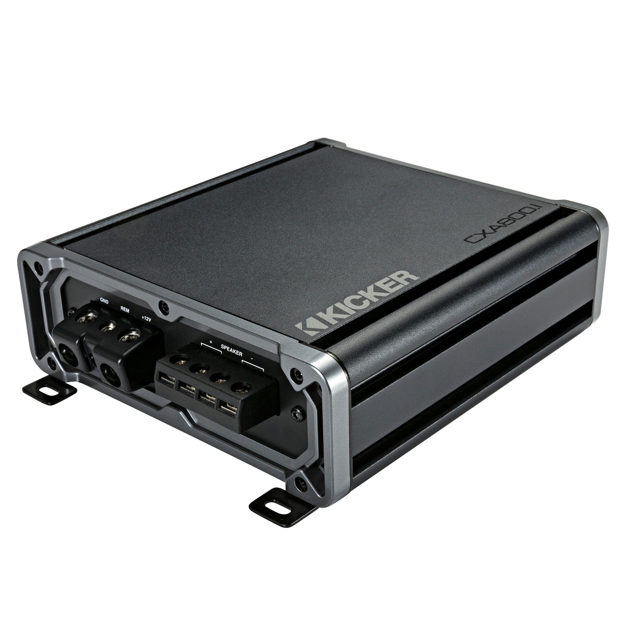 Kicker 46CXA8001 800W CX Series Mono Class D Subwoofer Amplifier + SoundBox SCAP2D 2.5F Digital Capacitor Bundle – One‑Ohm Stable, Variable 12dB Crossover, KickEQ Bass Boost, 2500W Peak