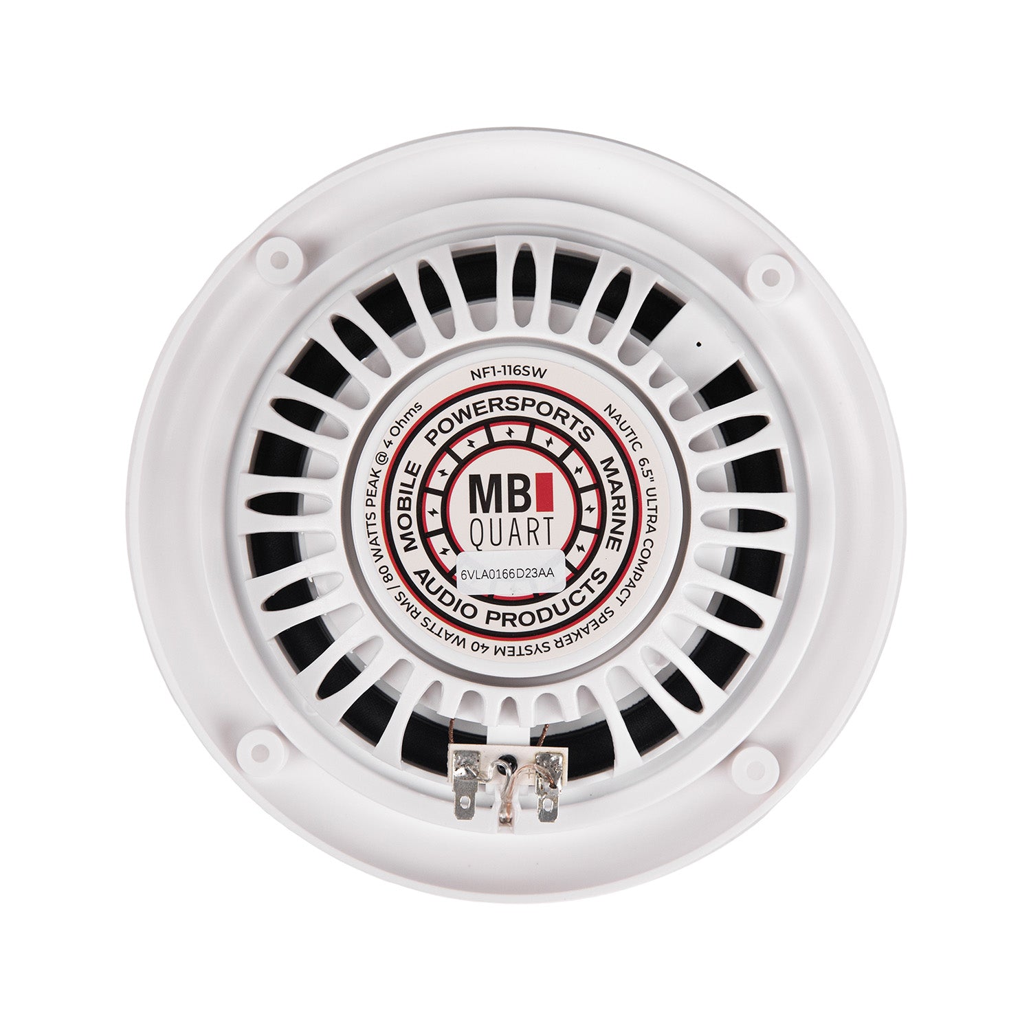 MB Quart NF1-116SW, Nautic Formula 6.5" 2-Way Ultra Compact Coaxial Marine Speakers - White